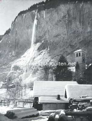 Zwitserland, 1926, Onbekend, Naar Zwitserland in den winter. De Staubbach in het Lauterbrunnen-Dal