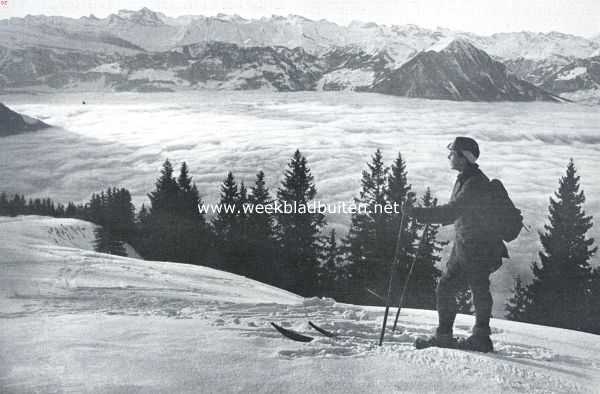 Zwitserland, 1926, Onbekend, Op de ski boven het Nevelmeer