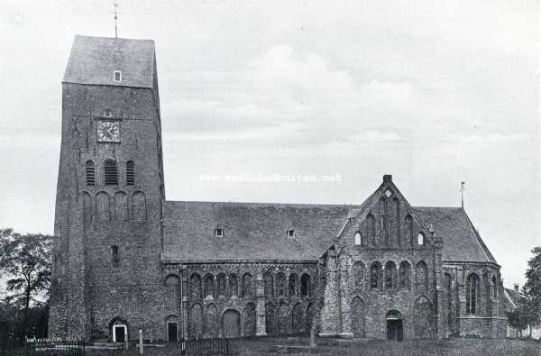 Groningen, 1927, Stedum, De kerk te Stedum, gezien van het Zuiden