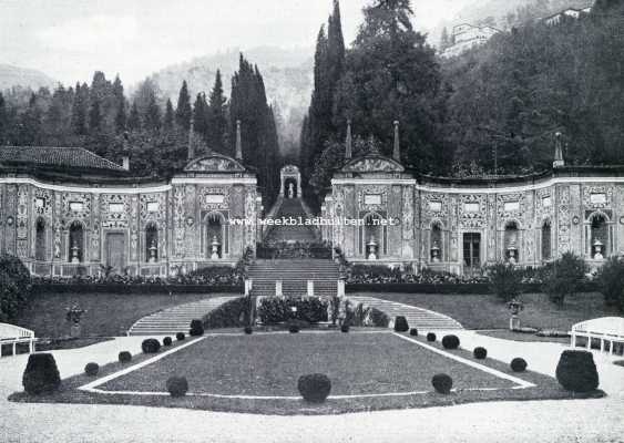 Itali, 1927, Cernobbio, De tuinen aan het Comomeer in den Zomer. 