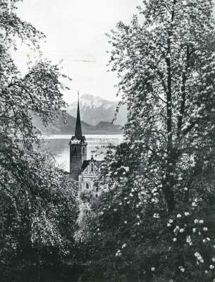 Zwitserland, 1927, Weggis, Lente aan het Vierwaldsttter-meer. Gezicht bij Weggis