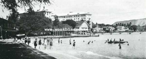 Amerika, 1927, Honolulu, De Sandwich- of Hawai-eilanden. De Waihiki-baai te Honoloeloe