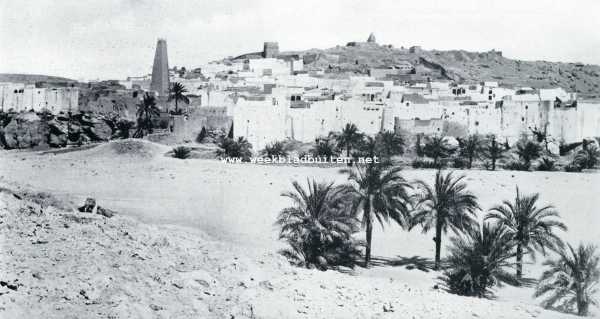 Algerije, 1927, Bounoura, Naar de M'Zab. Gezicht op de Bou-Noura, een der Mozabietensteden
