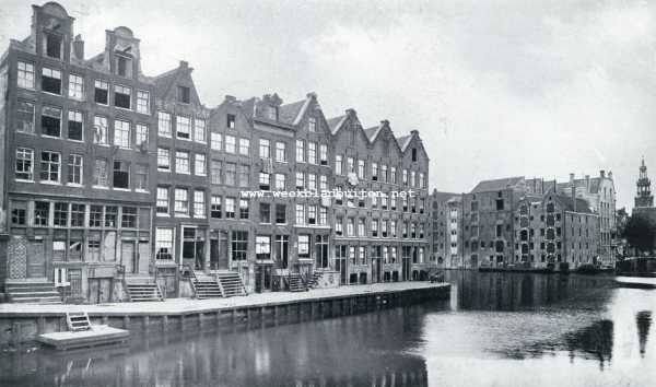Noord-Holland, 1927, Amsterdam, Het Nieuwe Grachtje te Amsterdam en zijn omgeving. Het Nieuwe Grachtje met achterzijde der Nieuwe Uilenburgerstraat