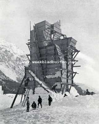 Onbekend, 1927, Onbekend, Een ijsbouwwerk. Het geraamte van de ijsrots