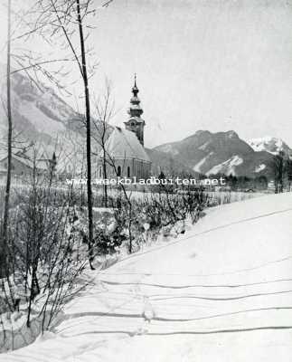 Oostenrijk, 1928, Grogmain, Bij het kerkje van Grossgmain in de Beiersche Alpen