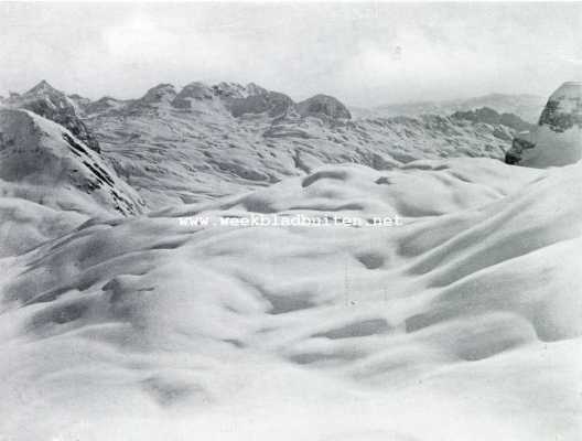 Duitsland, 1928, Bad Reichenhall, Winter en wintersport in de Beiersche Alpen. Het Steinerne Meer in de winter