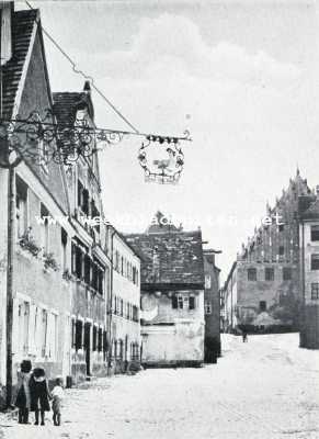 Duitsland, 1928, Donauwrth, Donauwrth in Beiersch-Zwaben. Het Spindeltal met uithangteeken van de herberg 