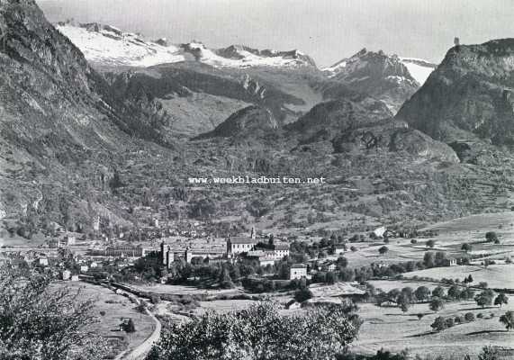 Zwitserland, 1928, Brig, Zomer in Wallis. Gezicht op Brig, het eindstation van den Ltschberg-spoorweg