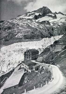 Zwitserland, 1928, Onbekend, Zomer in Wallis. De Furkastrasse bij den Rhonegletscher