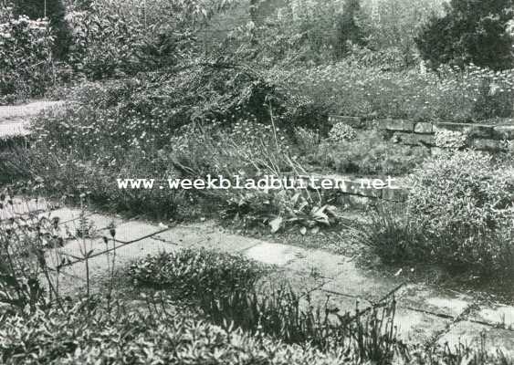 Onbekend, 1928, Onbekend, Muurtuinen. Muurtuintje met er boven op Dianthus Deltoides