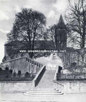 Luxemburg, 1928, Echternach, Het Sauerdal bij Echternach. Bij de oude parochiekerk te Echternach