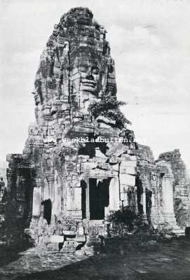 Cambodja, 1928, Siem Reap, EEN TOREN VAN DE RUNE VAN BAYON