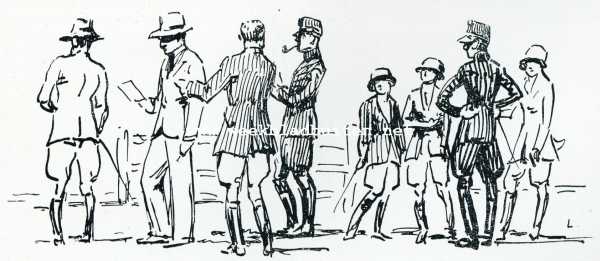 Concours Hippique bij den Houtboer. Eenige juryleden en deelnemers