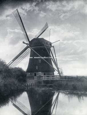 Noord-Holland, 1928, Onbekend, Hollandsche molen met Hollandsche luchten (molen aan het Gein)