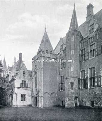 Zeeland, 1928, Middelburg, Oud-Middelburg. Hoek van het Abdijplein