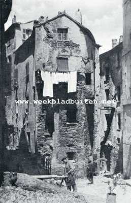 Frankrijk, 1928, Bastia, Corsica. Oude straat te Bastia