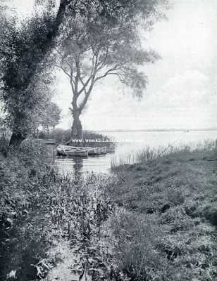 Drenthe, 1928, Paterswolde, Paterswolde. Aan de oever van het meer