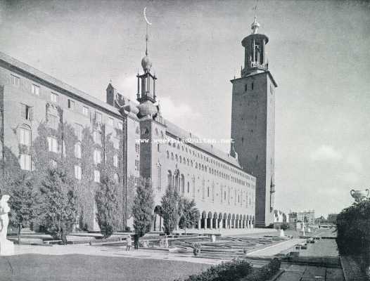 Zweden, 1929, Stockholm, ZWEEDSCHE TUINKUNST. DE TUINEN VAN HET STADHUIS TE STOCKHOLM