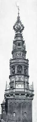 Zuid-Holland, 1929, Leiden, Het Raadhuis te Leiden. De toren