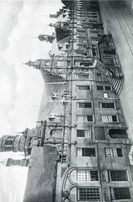 Zuid-Holland, 1929, Leiden, Het Raadhuis te Leiden. Voorgevel aan de Breestraat