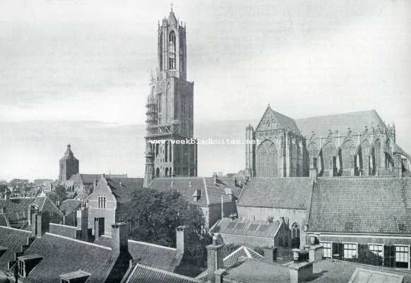 Utrecht, 1929, Utrecht, De oude Utrechtsche kerken. Domkerk te Utrecht. Gezicht op kerk en toren aan den Z.O. kant