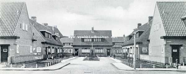 Noord-Holland, 1929, Amsterdam, Tuindorpen. 7. Tuindorp te Watergraafsmeer. De middelen waarmee gewerkt werd bleven hier vrijwel beperkt tot de groepeering