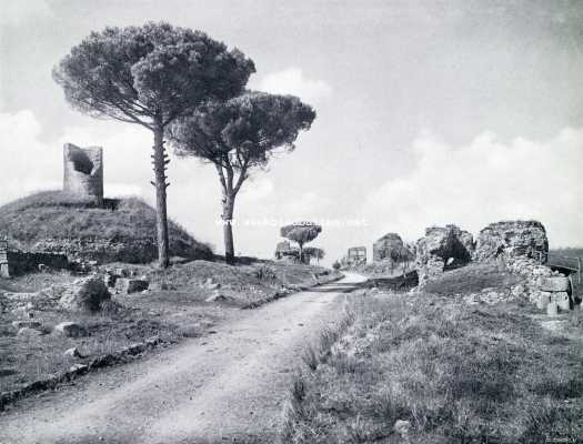 Itali, 1929, Rome, Rome. De Via Appia met den grafheuvel der Curiatii