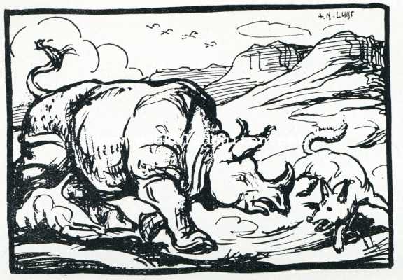 Onbekend, 1929, Onbekend,  't Spelen met een buitengewoon knorrigen rhinoceros