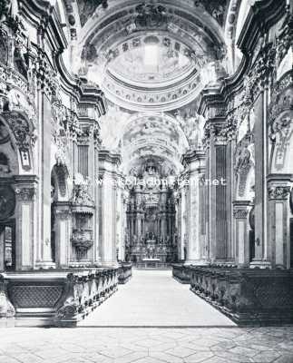 Oostenrijk, 1929, Melk, Door de Wachau. Het inwendige van de Kloosterkerk van Melk
