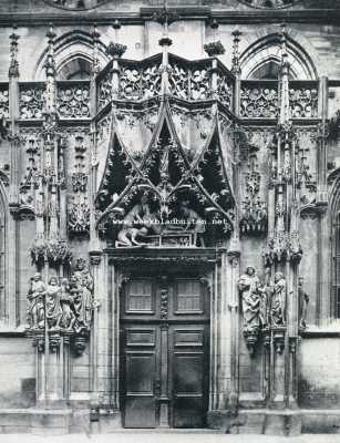 Frankrijk, 1929, Straatsburg, Het portaal der Laurentiuskapel van de Kathedraal te Straatsburg