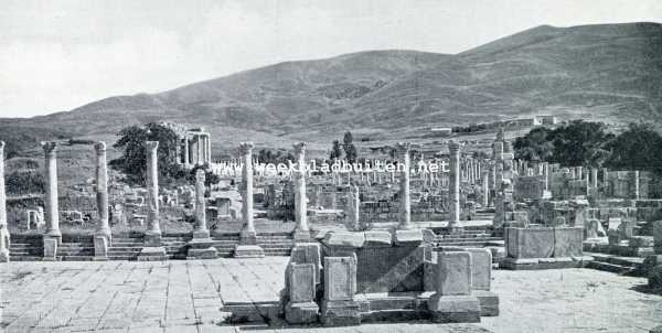 Algerije, 1929, Djmila, Romeinsche ruines in Noord-Afrika. Het Forum te Djemila