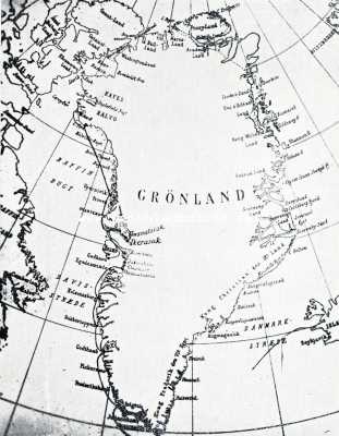 Onbekend, 1929, Onbekend, By de Smithsund-Eskimo's. Kaart van Groenland. De route, door Chr. Leden gevolgd, staat hierop aangegeven