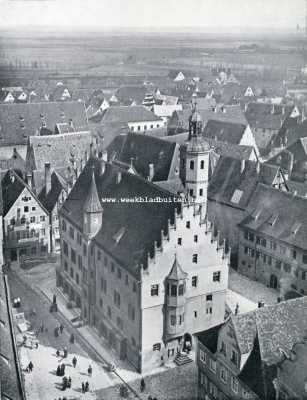 Duitsland, 1929, Nrdlingen, Gezicht op het Stadhuis van Nrdlingen en omgeving