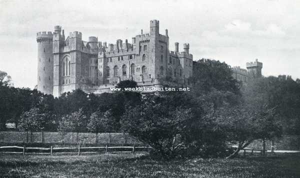 Engeland, 1929, Arundle, Arundle Castle. Arundle Castle van de weiden gezien