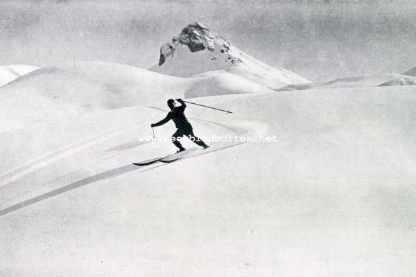 Zwitserland, 1930, Onbekend, Wintersport in Zwitserland. Een omlaag op ski s