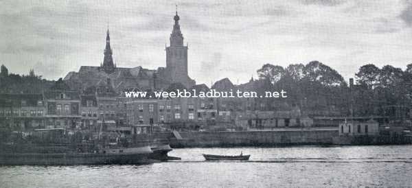 Gelderland, 1930, Nijmegen, De Waal te Nijmegen met gezicht op de stad