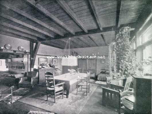 Noord-Holland, 1930, Laren, Bouwkunst in het Gooi. De huiskamer in de woning van den architect