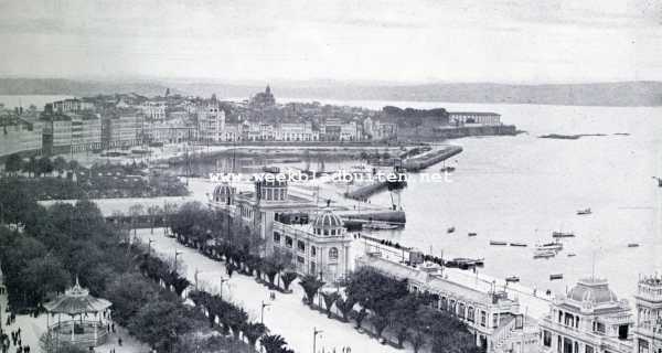 Spanje, 1930, La Coruna, Gezicht op de haven van La Coruna
