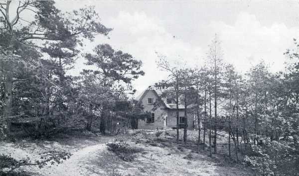 , 1930, Aerdenhout, Bouwen op beboscht duin-terrein. De Westgevel van een landhuis te Aerdenhout, gezien van uit den achtertuin