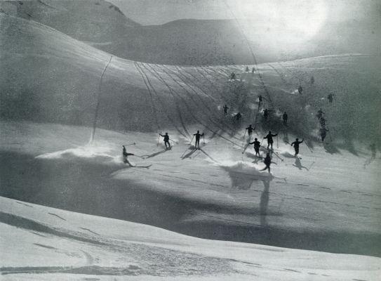 Zwitserland, 1931, Adelboden, WINTER IN DE BERGEN. KINDEREN OP DE SKI BIJ ADELBODEN