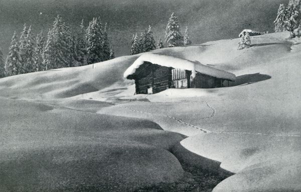 Zwitserland, 1931, Adelboden, WINTER IN DE BERGEN. IN DE SNEEUW BIJ ADELBODEN