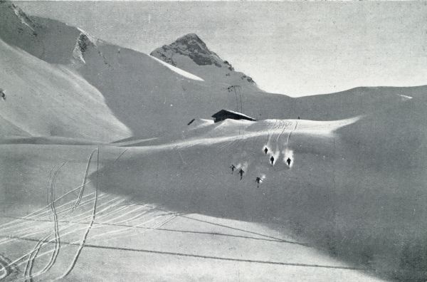 Zwitserland, 1931, Adelboden, WINTER IN DE BERGEN. IDEAAL SKITERREIN BIJ ADELBODEN. DE ALP GEILSKUMI