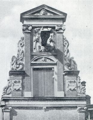Overijssel, 1931, Deventer, BAROKGEVEL AAN DE ASSENSTRAAT