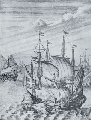 West-Indische piraten in den aanvang der 18e eeuw. Gevecht tusschen koopvaarders en zeeroovers