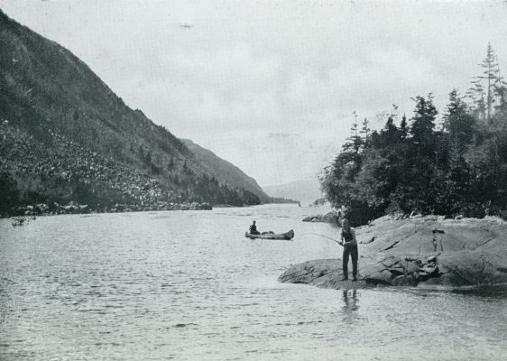 Canada, 1931, Onbekend, New Foundland. Zalm-visschen in de  Bay d'East River