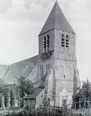 Zuid-Holland, 1932, Spijkenisse, TOREN DER NED. HERV. KERK TE SPIJKENISSE (1520)