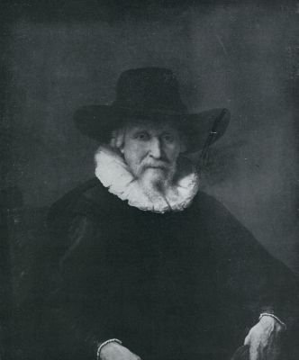 PORTRET VAN EEN BEJAARD MAN, DOOR REMBRANDT HARMENSZ VAN RIJN. Tentoongesteld door E. J. van Wisselingh & Co. te Amsterdam op de keuzedentoonstelling van Hollandsche en Vlaamsche schilderkunst der XVIIe eeuw, van 20 Juli tot 20 Augustus 1932