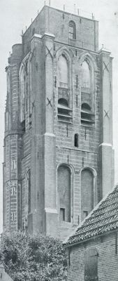 Zuid-Holland, 1932, Goedereede, GOEDEREEDE. TOREN BIJ DE NED. HERV. KERK