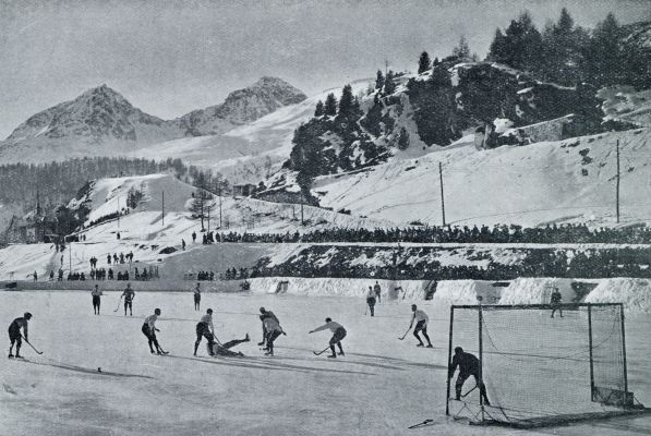 Zwitserland, 1933, Sankt Moritz, ENGADIN IN DEN WINTER. IJSHOCKEY TE ST. MORITZ
